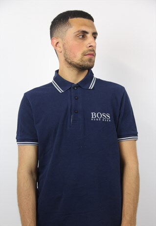 VINTAGE HUGO BOSS NAVY POLO SHIRT