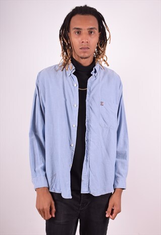 RALPH LAUREN MENS VINTAGE SHIRT LARGE BLUE 90S