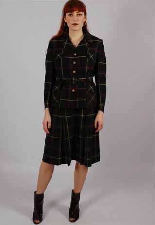 VINTAGE 80S CHECKED CO-ORD TWO PIECE