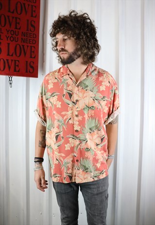 VINTAGE CRAZY PATTERN OVERSIZED SHORT SLEEVED SHIRT