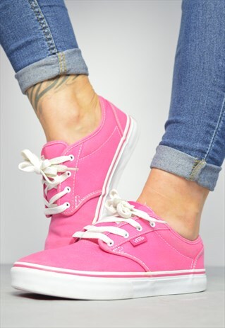 VINTAGE 90S VANS PINK SKATE SHOES PREPPY RETRO FESTIVAL