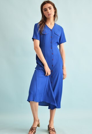 90'S RETRO CORRUGATED FESTIVAL MOMS MIDI DRESS