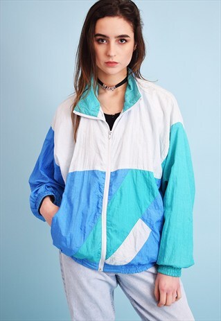 90'S RETRO ATHLEISURE SPORTS SHELL BOMBER JACKET
