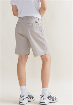 Vintage 90s Minimal Grey Cotton Cargo Shorts Men M