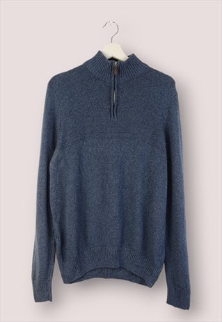 VINTAGE DOCKERS JUMPER QUARTER ZIP IN BLUE L