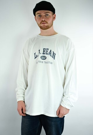 LL BEAN WHITE LONG SLEEVE T SHIRT