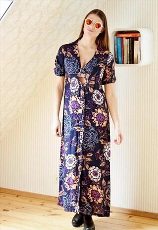 DARK PURPLE FLORAL DRESS