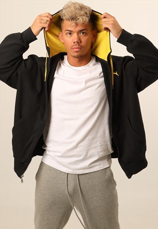 VINTAGE PUMA EMBROIDERED LOGO ZIPPED HOODIE