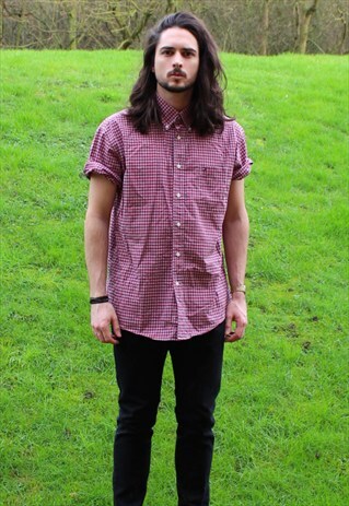 VINTAGE 90S TOMMY HILFIGER CHECKED SHIRT - LARGE