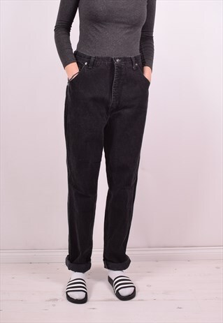 WOMENS VINTAGE JEANS W28 L33 BLACK 90S