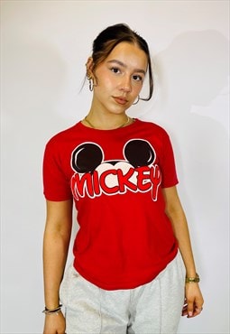 Vintage Size S Disney Mickey Moouse T Shirt in Red