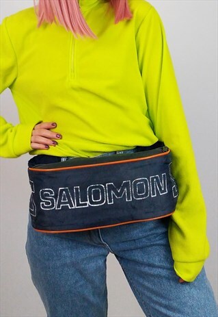 SALOMON VINTAGE 90'S LARGE LOGO BUMBAG IN NAVY