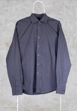 Vintage Calvin Klein Grey Shirt Long Sleeve Medium