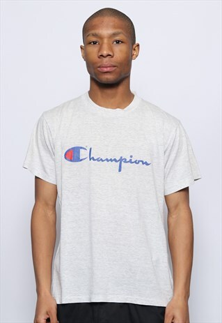 VINTAGE CHAMPION LOGO T-SHIRT GREY