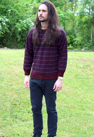 VINTAGE 90S KNIT JUMPER - XS - GENTS - RETRO
