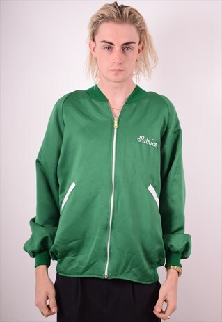 MENS VINTAGE REVERSIBLE BOMBER JACKET LARGE GREEN 90S
