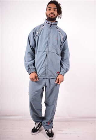 NIKE MENS VINTAGE FULL TRACKSUIT LARGE GREY 90S