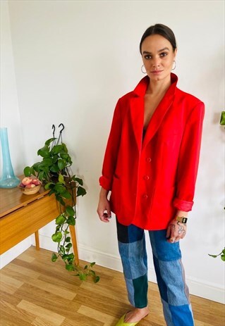 VINTAGE RED WOOLLEN BLAZER