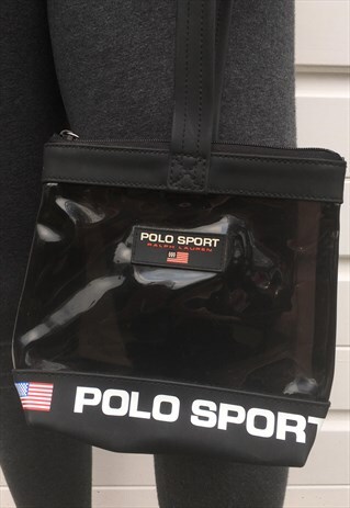 WOMENS VINTAGE PATENT POLO SPORT RALPH LAUREN HANDBAG BAG