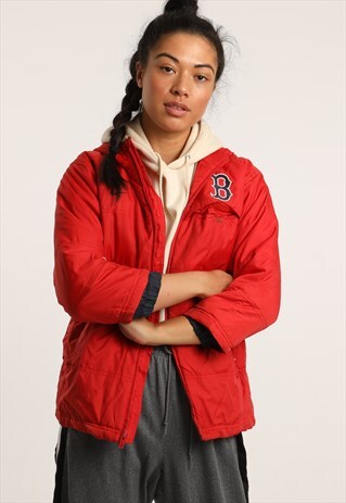 VINTAGE NIKE BOSTON RED SOX CROPPED SLEEVE JACKET