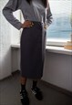 Vintage 80's Grey Midi High Waisted Skirt