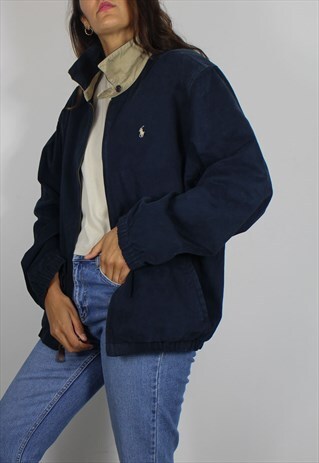 VINTAGE POLO RALPH LAUREN HARRINGTON JACKET W LOGO FRONT