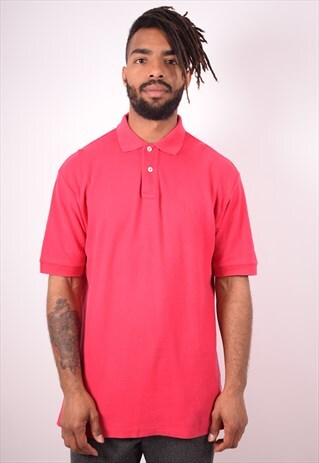 FILA MENS VINTAGE POLO SHIRT XXL PINK 90S