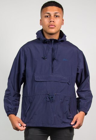 LL BEAN NAVY BLUE PULLOVER WINDBREAKER JACKET