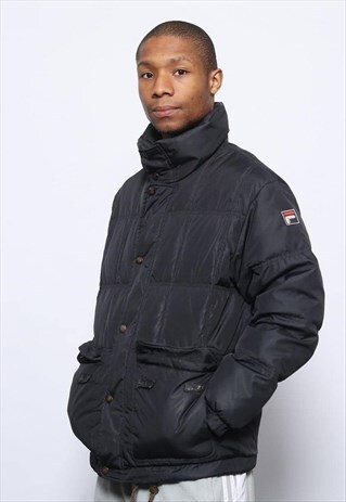 VINTAGE FILA PUFFER JACKET BLACK