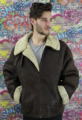 VINTAGE AVIATOR/FLYING JACKET. SHEARLING SHEEP SKIN. UNISEX.