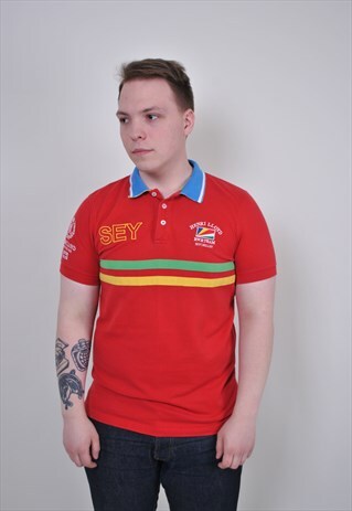 90S HENRI LLOYD RED POLO, VINTAGE RACING TEAM TSHIRT