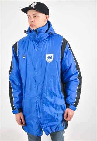 VINTAGE HUMMEL PUFFER JACKET IN BLUE
