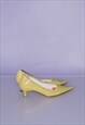 90'S VINTAGE SUMMER KITTEN HEEL SHOES IN APPLE GREEN