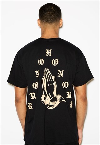 PRAY OVERSIZED BLACK TEE