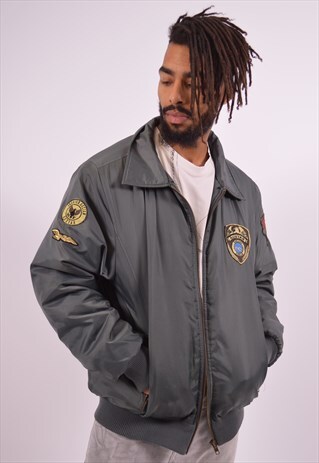 MENS VINTAGE JACKET LARGE GREY 90S
