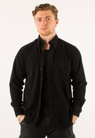 VINTAGE BLACK CORDUROY SHIRT