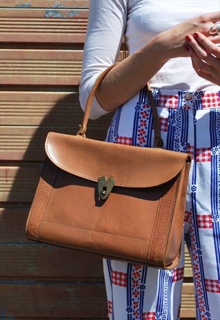 VINTAGE 70S REAL LEATHER BAG