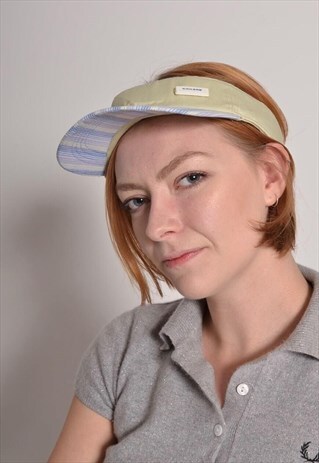 VINTAGE KICKERS Y2K VISOR BASEBALL CAP HAT BEIGE