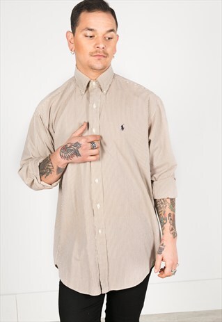 VINTAGE 80'S POLO RALPH LAUREN COTTON SHIRT / S0135