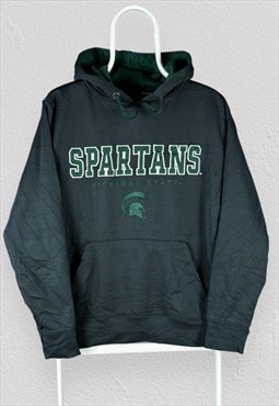 Michigan State Spartans Grey Hoodie Spell Out USA Mens M