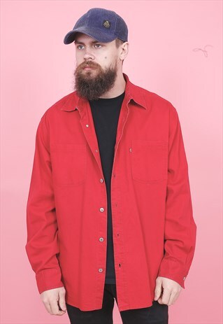 VINTAGE RED LEVI'S DENIM SHIRT /R12151