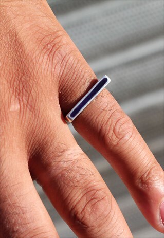 VINTAGE HOLLY RICHARDSON PURPLE STRIPE SILVER RING