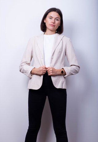 CREAM CORDUROY BLAZER