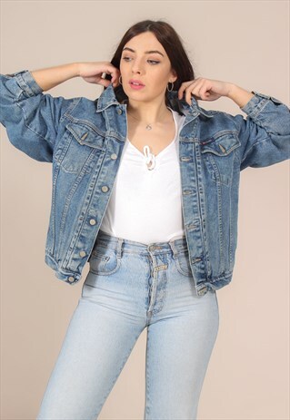 VINTAGE 90S DIESEL DENIM JACKET IN MID WASH