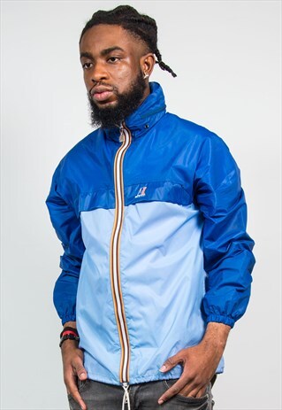 K-WAY BLUE WATERPROOF CAGOULE JACKET