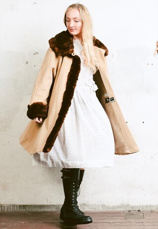 VINTAGE 90S PENNY LANE WINTER CAPE COAT