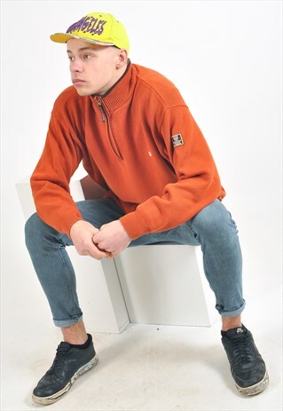 VINTAGE 1/4 ZIP JUMPER INORANGE