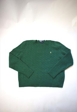 Vintage 90s Polo Ralph Lauren Green Knit Jumper