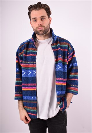 SERGIO TACCHINI MENS VINTAGE FLEECE JACKET MEDIUM MULTI 90'S