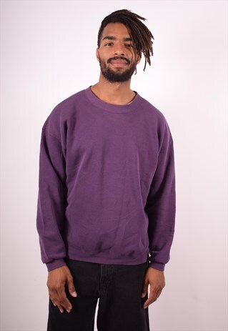 LEE MENS VINTAGE SWEATSHIRT JUMPER XL PURPLE 90S